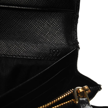 Prada Saffiano Continental Flap Wallet Nero Black 6 of 12