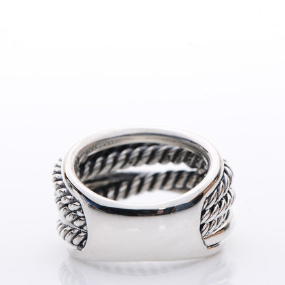 David Yurman Sterling Silver 15mm Narrow Crossover Cable Ring 51.5 6 3 of 4