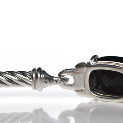 David Yurman Sterling Silver Diamond Black Onyx 3mm Petite Wheaton Bracelet 4 of 7
