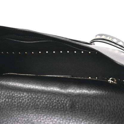 Valentino Garavani Grained Calfskin Rockstud Saddle Bag Black 5 of 12