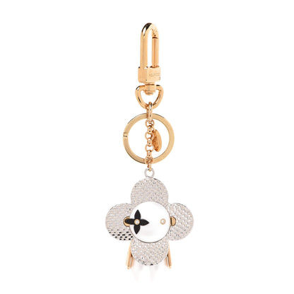 Louis Vuitton Giant Monogram Vivienne Bag Charm Key Holder Silver White Gold 1 of 5