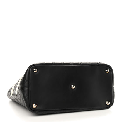 Chanel Calfskin Quilted Large Cambon Tote Black White 4 of 11