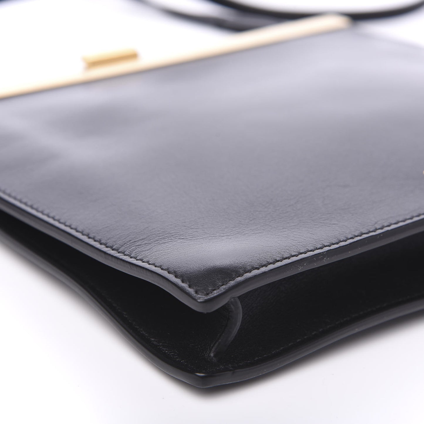 Smooth Calfskin Mini Clasp Bag Black