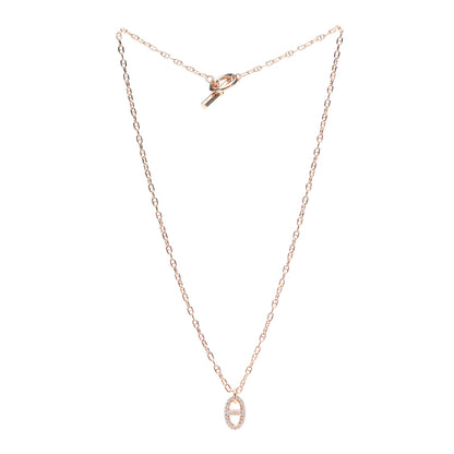 Hermes 18K Rose Gold Diamond PM New Farandole Pendant Necklace ST 3 of 6