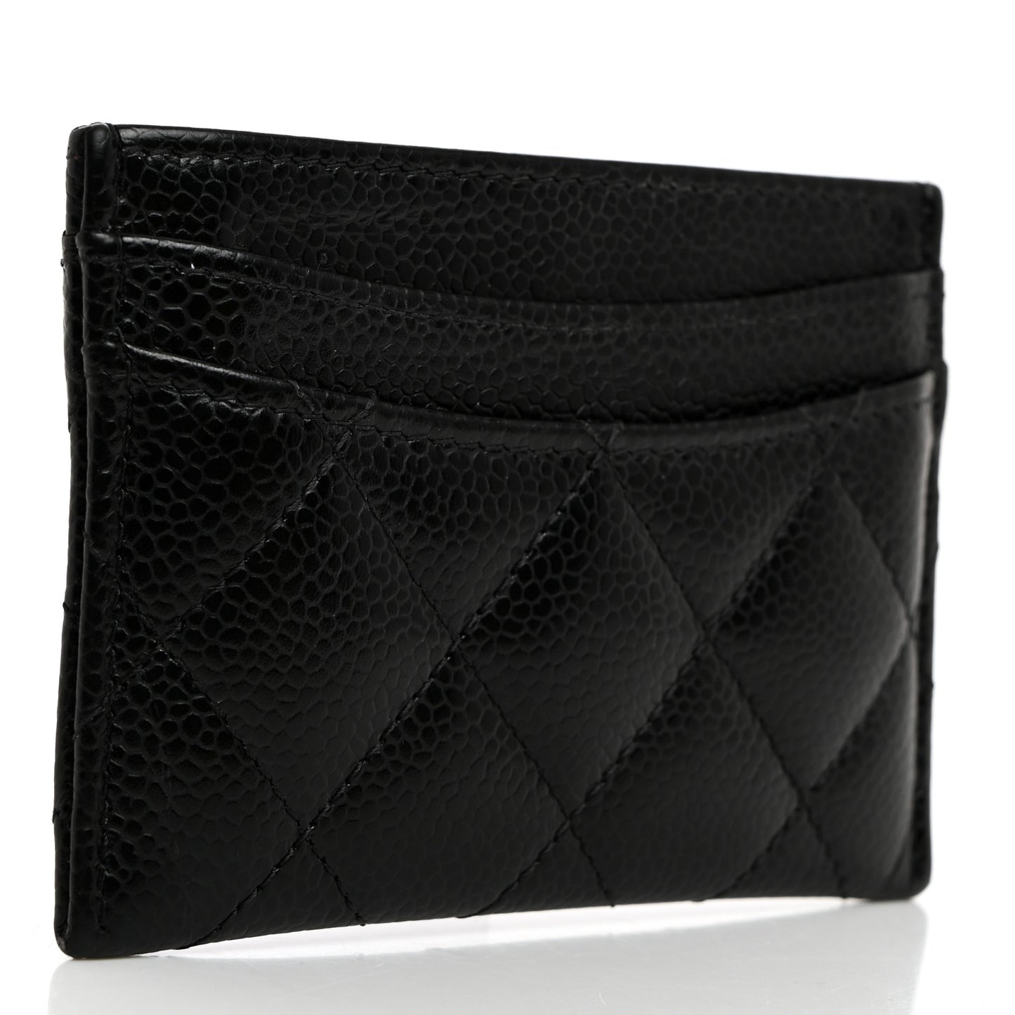 Caviar Quilted Card Holder Black