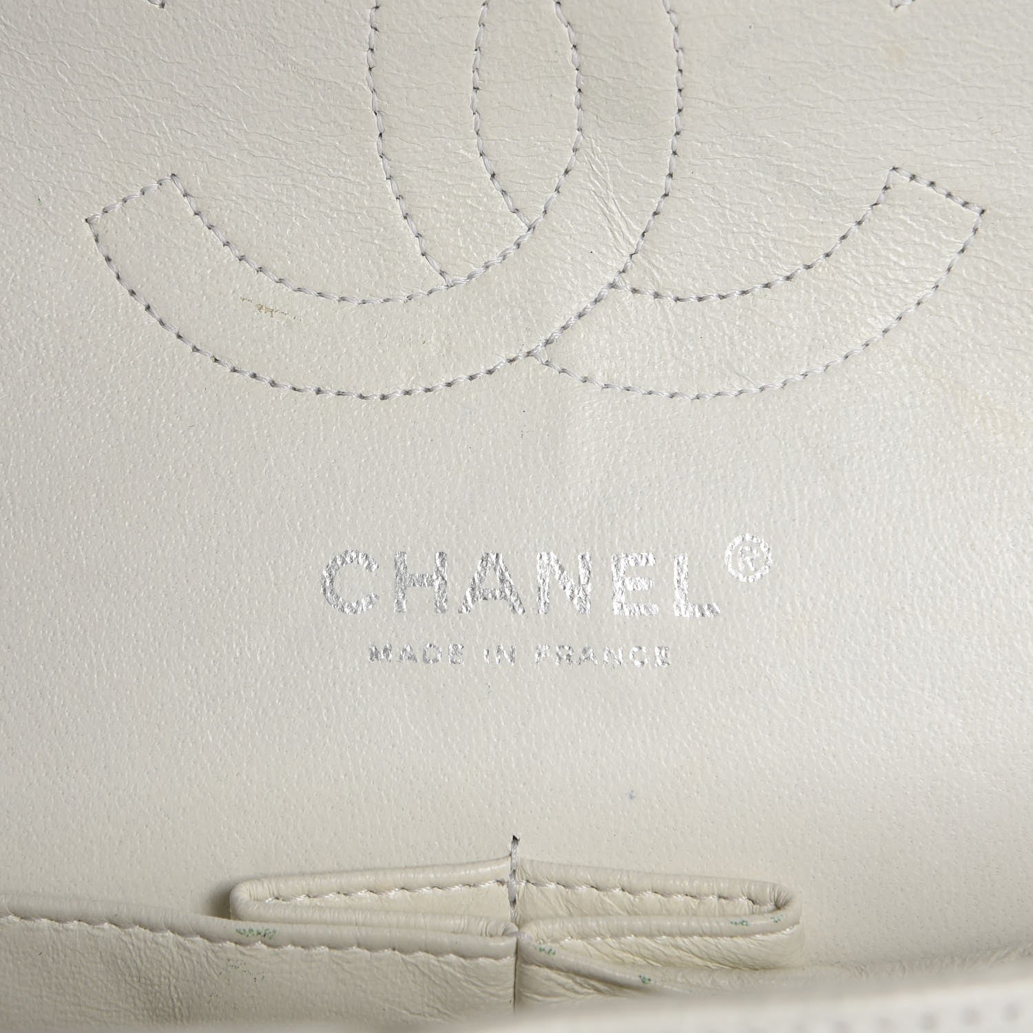 Chanel Washed Caviar Quilted Medium Double Flap White 10 of 11