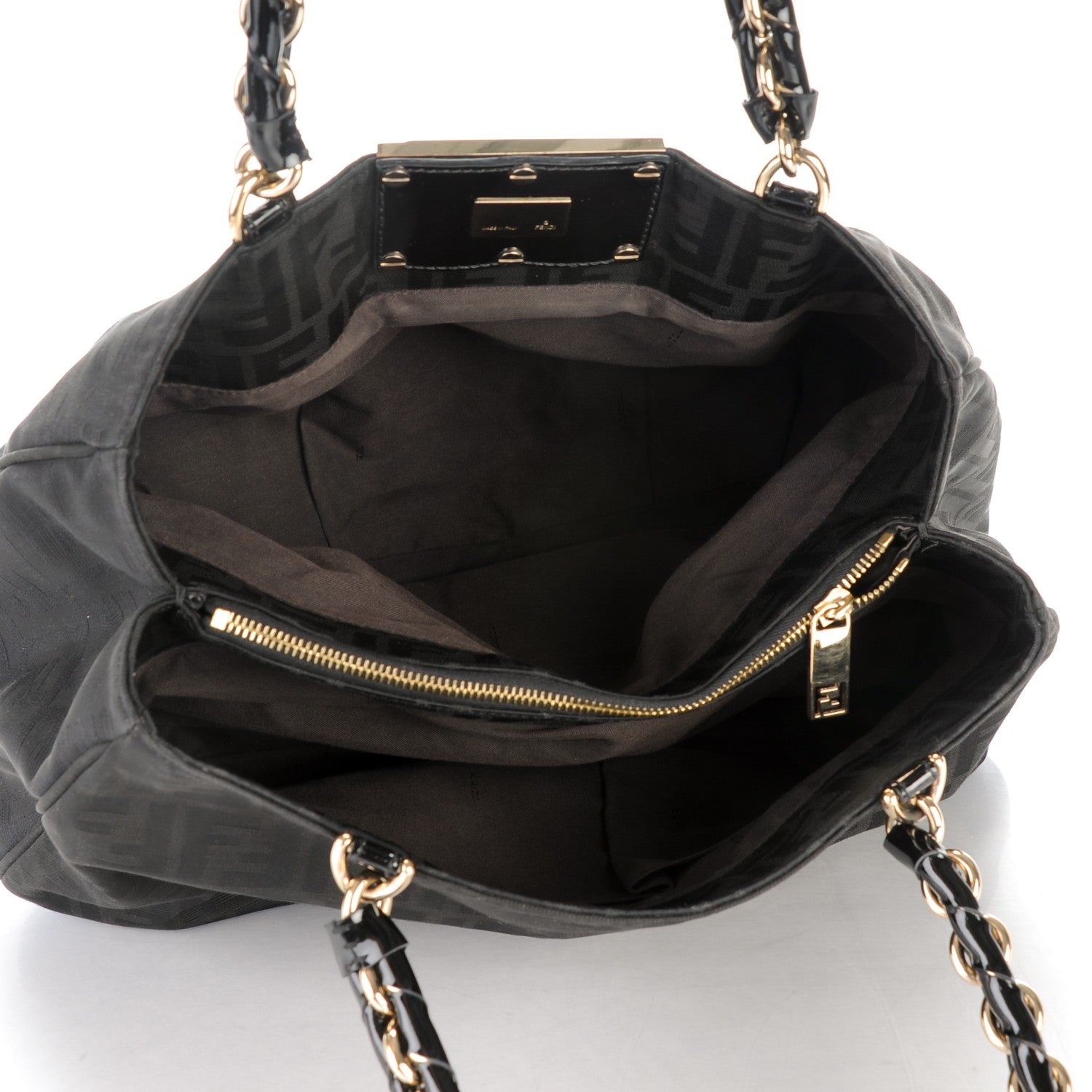 Fendi Zucca Enamel Mia Tote Black 5 of 7