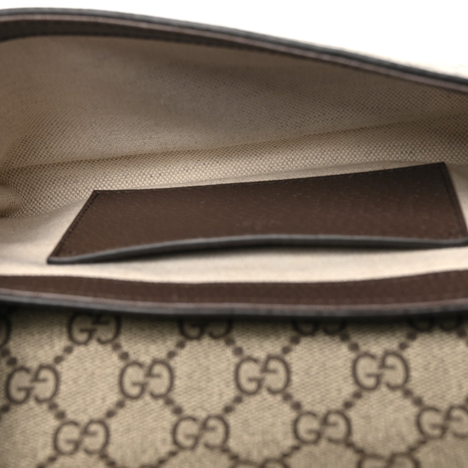 Gucci GG Supreme Monogram Textured Dollar Calfskin Web Mini Ophidia Envelope Shoulder Bag Beige Ebony New Acero 5 of 11