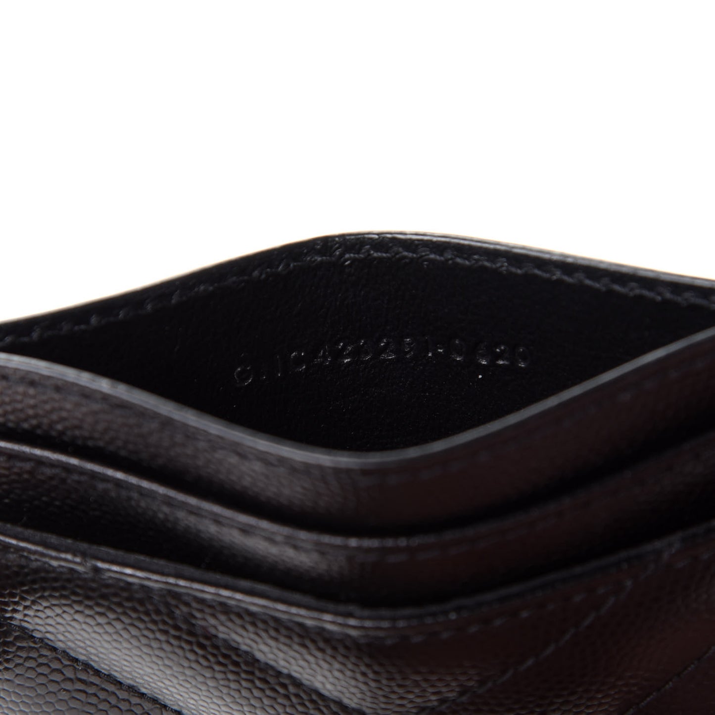 Grain De Poudre Matelasse Chevron Monogram Credit Card Case Black