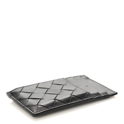 Bottega Veneta Calfskin Intrecciato Zip Card Holder Black 4 of 8