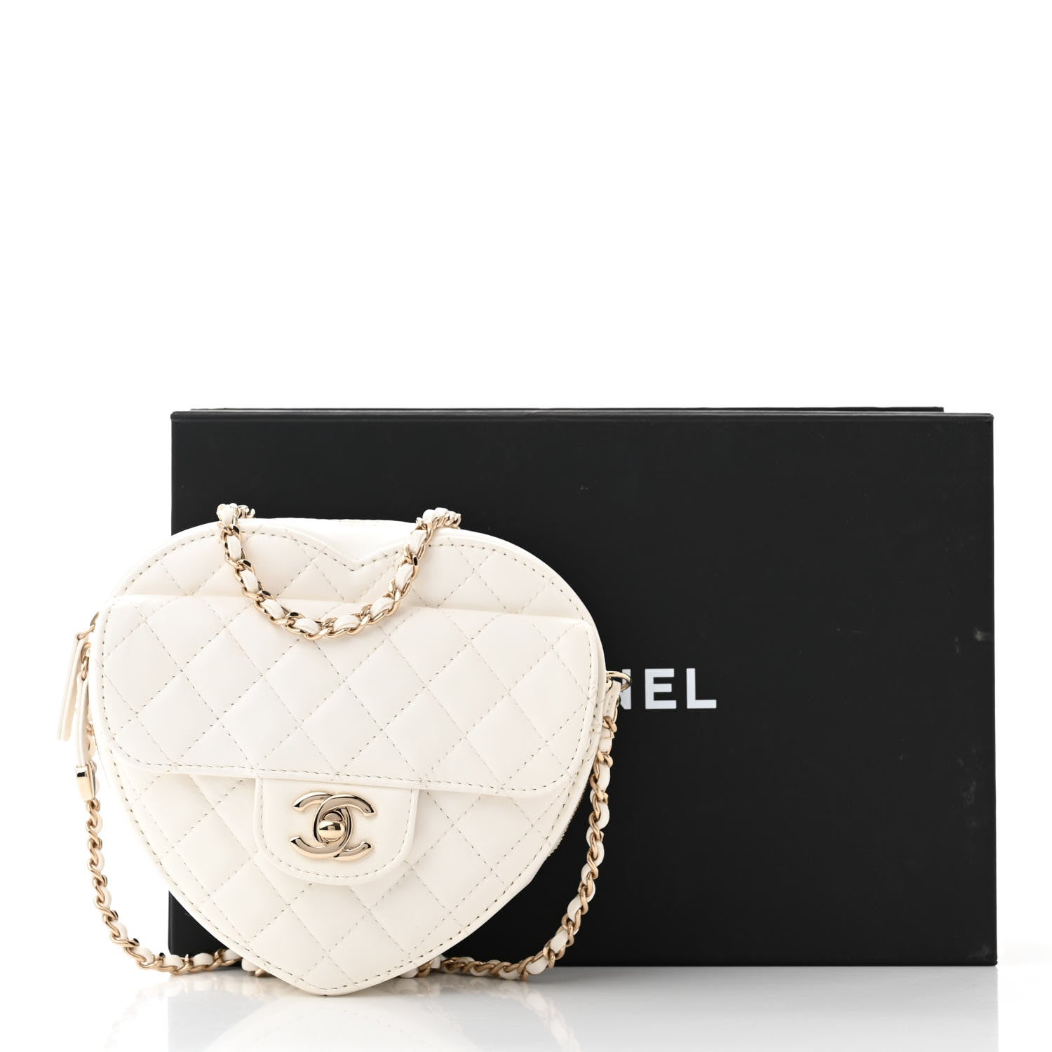 Chanel Lambskin Quilted CC In Love Heart Bag White 12 of 12