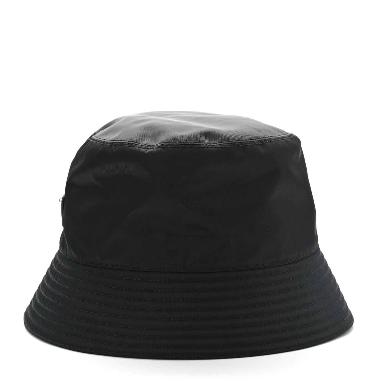Re-Nylon Metal Triangle Logo Womens Bucket Hat L Black