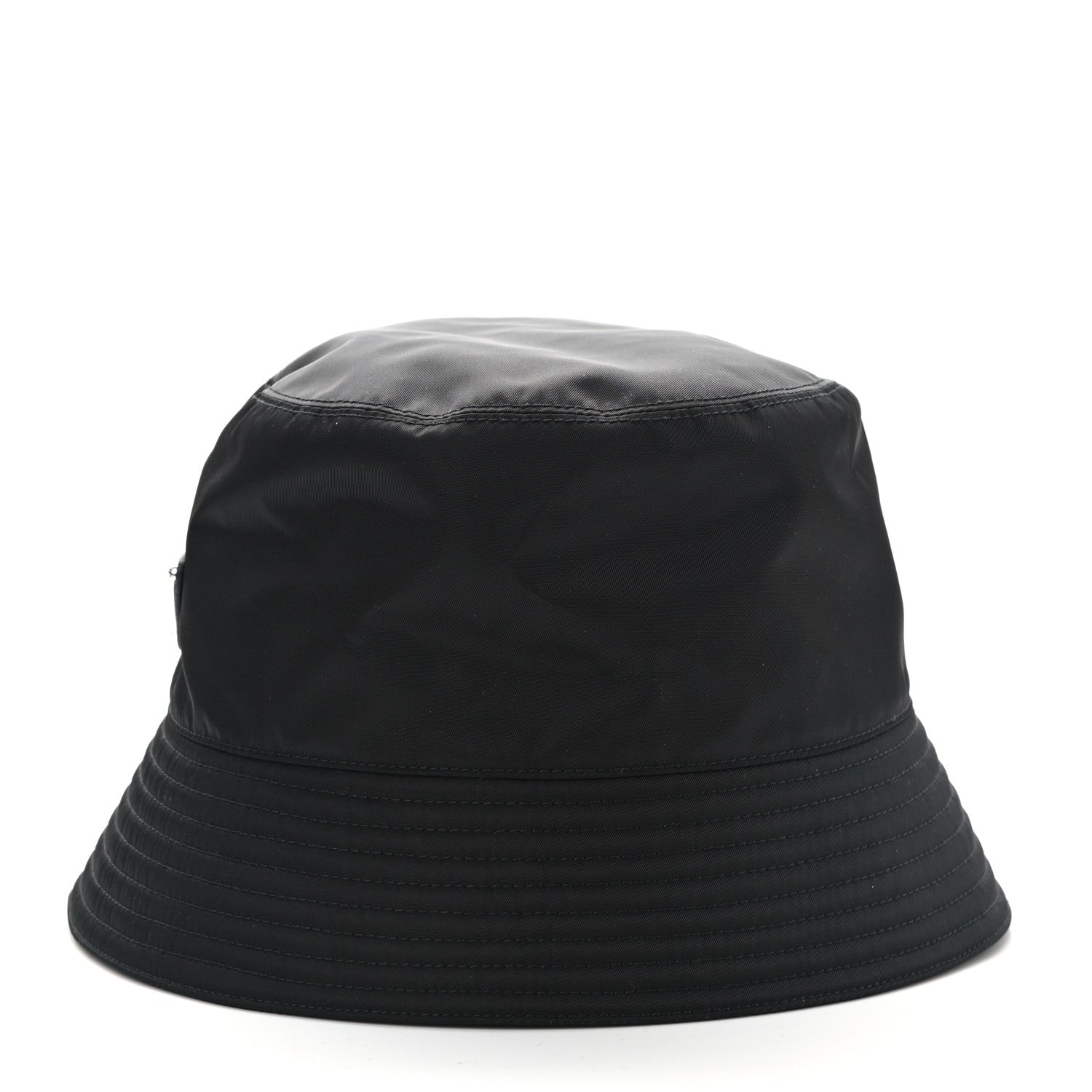 Prada Re-Nylon Metal Triangle Logo Womens Bucket Hat L Black 4 of 8