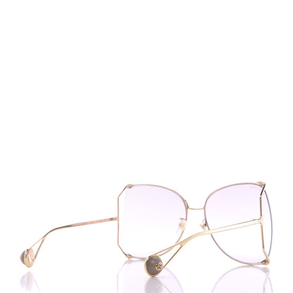 Gucci Metal Oversized Round Sunglasses GG0252S Gold Pink 4 of 7