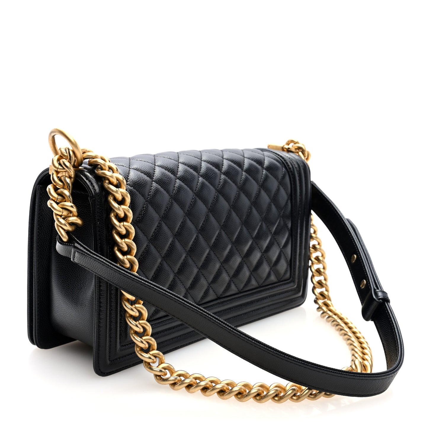 Caviar Quilted Medium Boy Flap Black