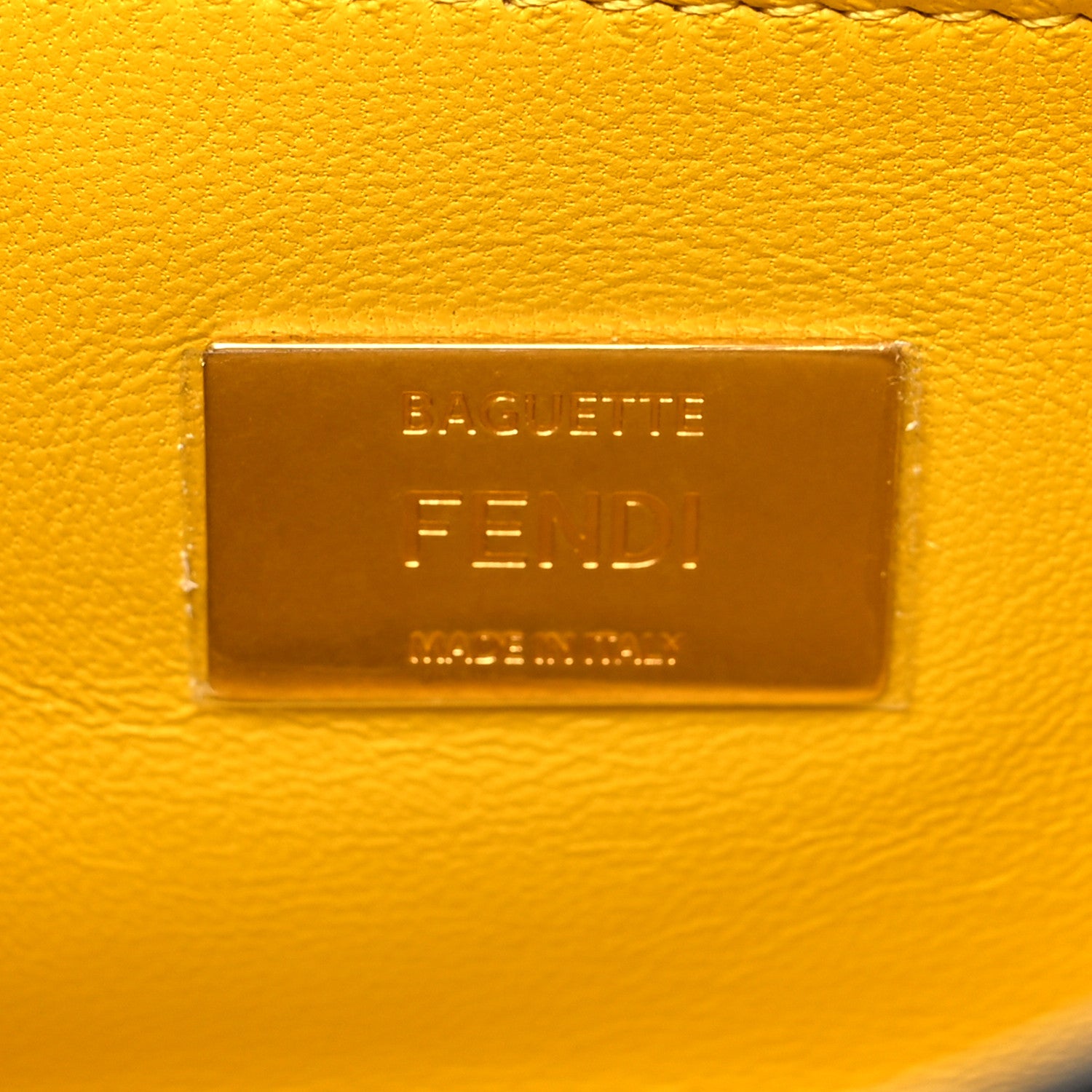 Fendi Nappa Small FF Embossed Midi Chain Baguette Mimosa 6 of 10