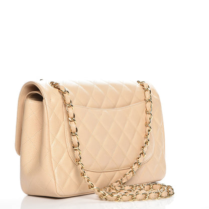 Chanel Caviar Quilted Jumbo Double Flap Beige Clair 3 of 14