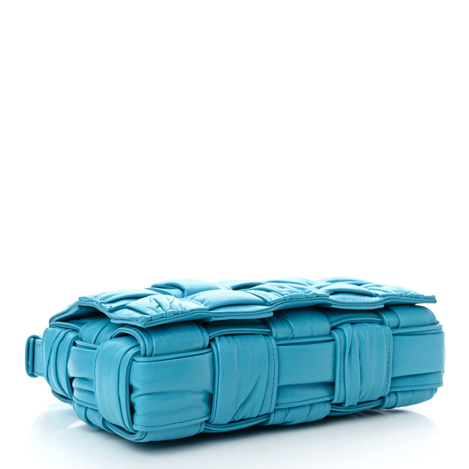 Bottega Veneta Calfskin Intreccio Plisse Cassette Crossbody Bag Pool 4 of 13