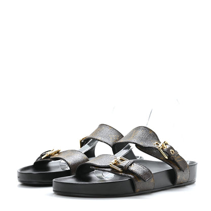 Louis Vuitton Monogram Bom Dia Mule Sandals 42 Black 3 of 8