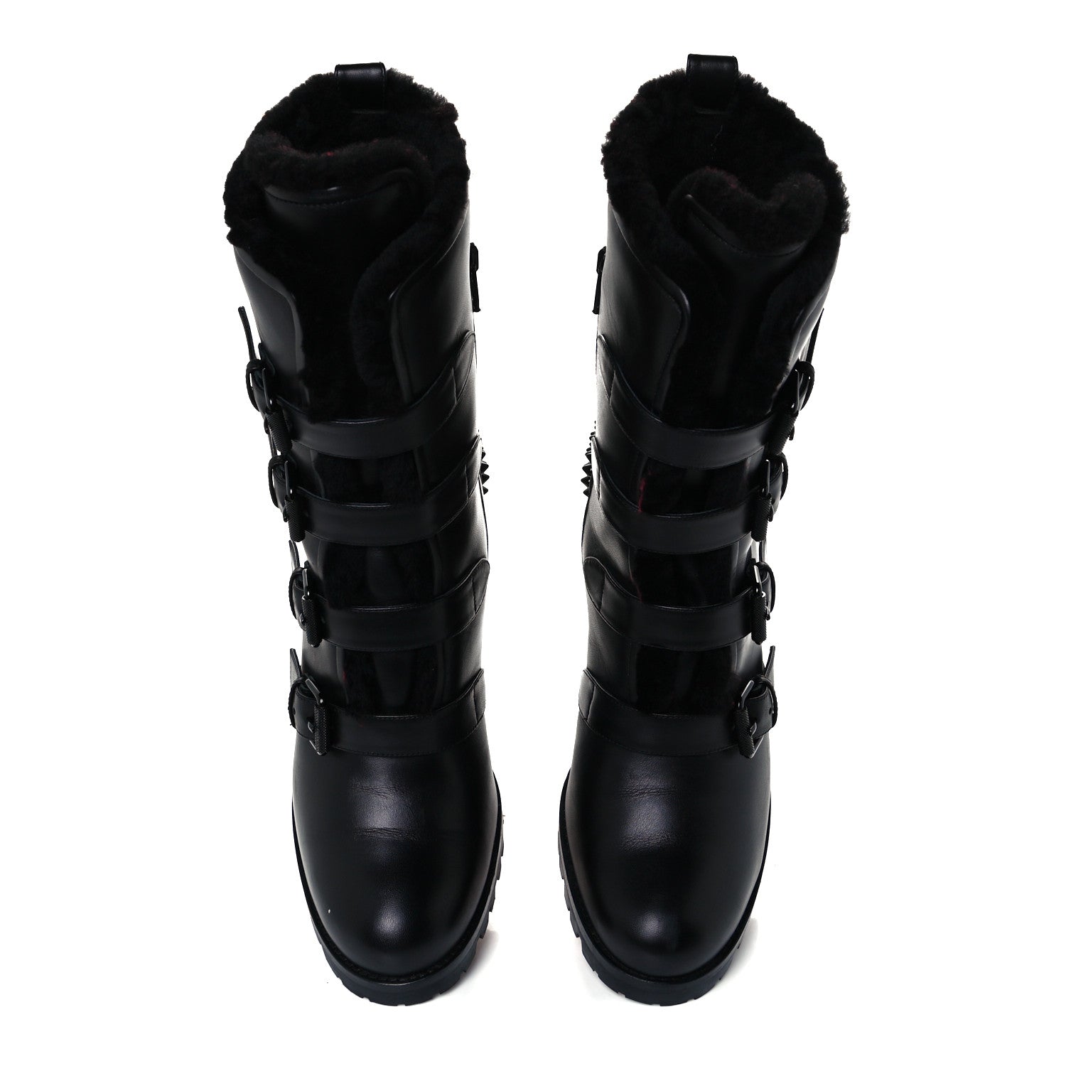 Christian Louboutin Calfskin Shearling Glorymount 70 Boots 39 Black 4 of 10