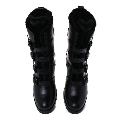 Christian Louboutin Calfskin Shearling Glorymount 70 Boots 39 Black 4 of 10