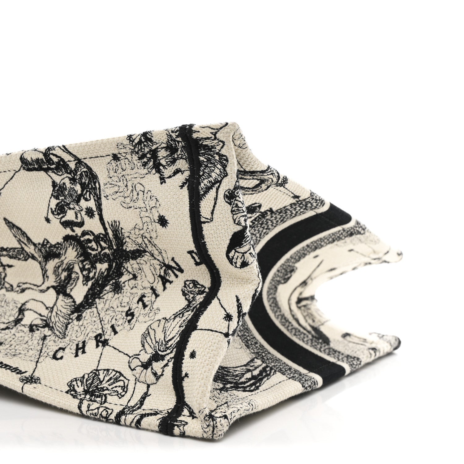 Christian Dior Canvas Zodiac Toile De Jouy Embroidered Medium Book Tote Latte 10 of 12