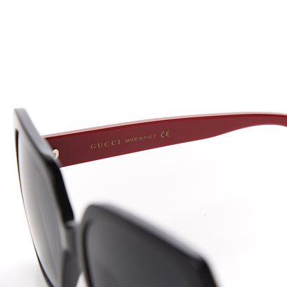 Gucci Acetate Square Frame GG0096S Sunglasses Black Red 6 of 7