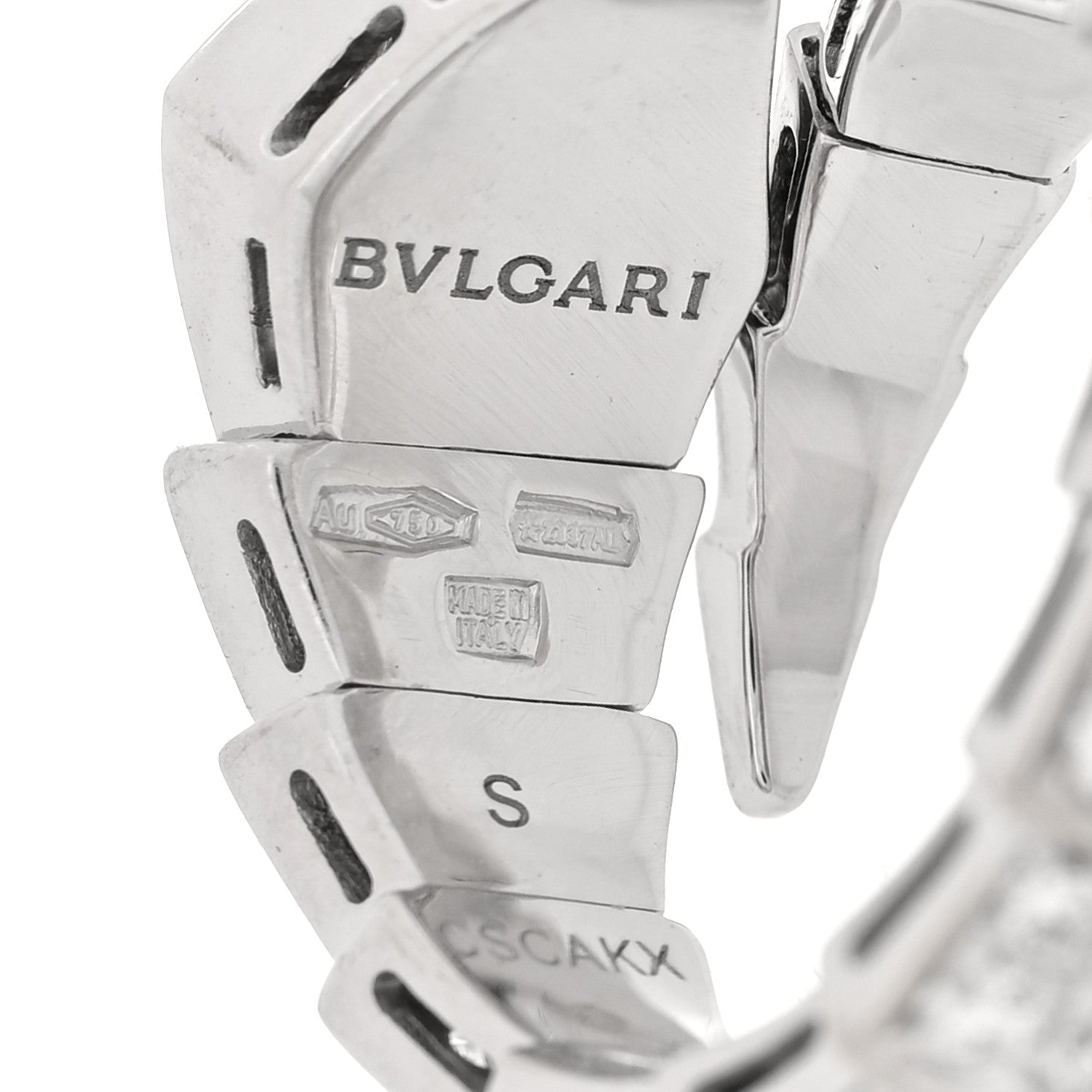 Bulgari 18K White Gold Diamond One-Coil Serpenti Viper Ring S 4 of 4