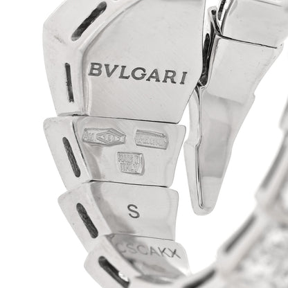 Bulgari 18K White Gold Diamond One-Coil Serpenti Viper Ring S 4 of 4