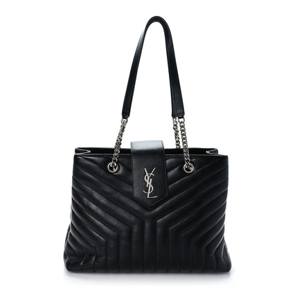 Saint Laurent Calfskin Y Quilted Monogram Large Loulou Shopper Black 1 of 11