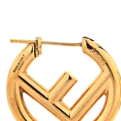 Fendi Metal FF Hoop Earrings Gold 4 of 5