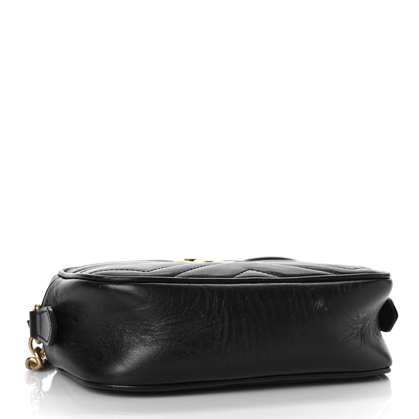 Calfskin Matelasse Mini GG Marmont Chain Shoulder Bag Black