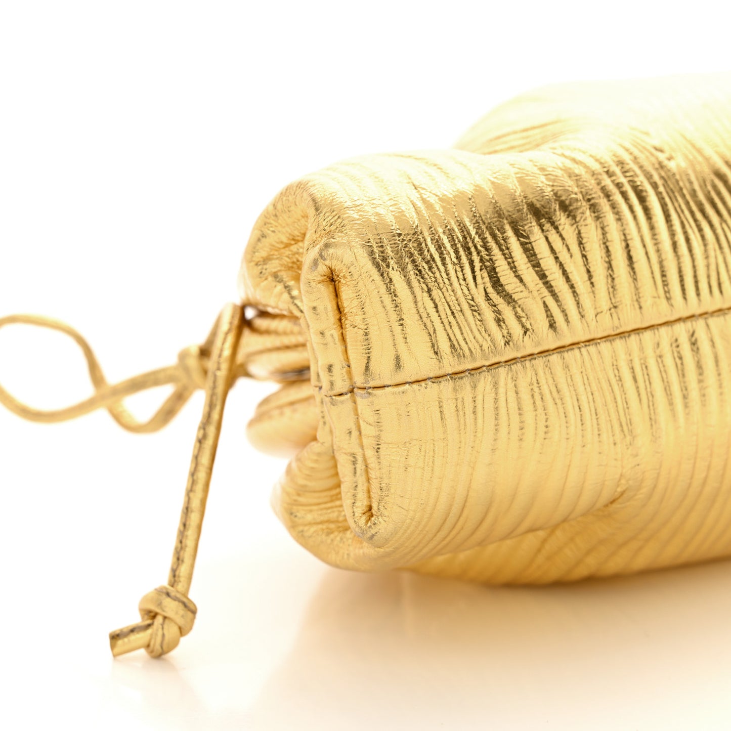 Metallic Bark Calfskin The Mini Pouch Gold
