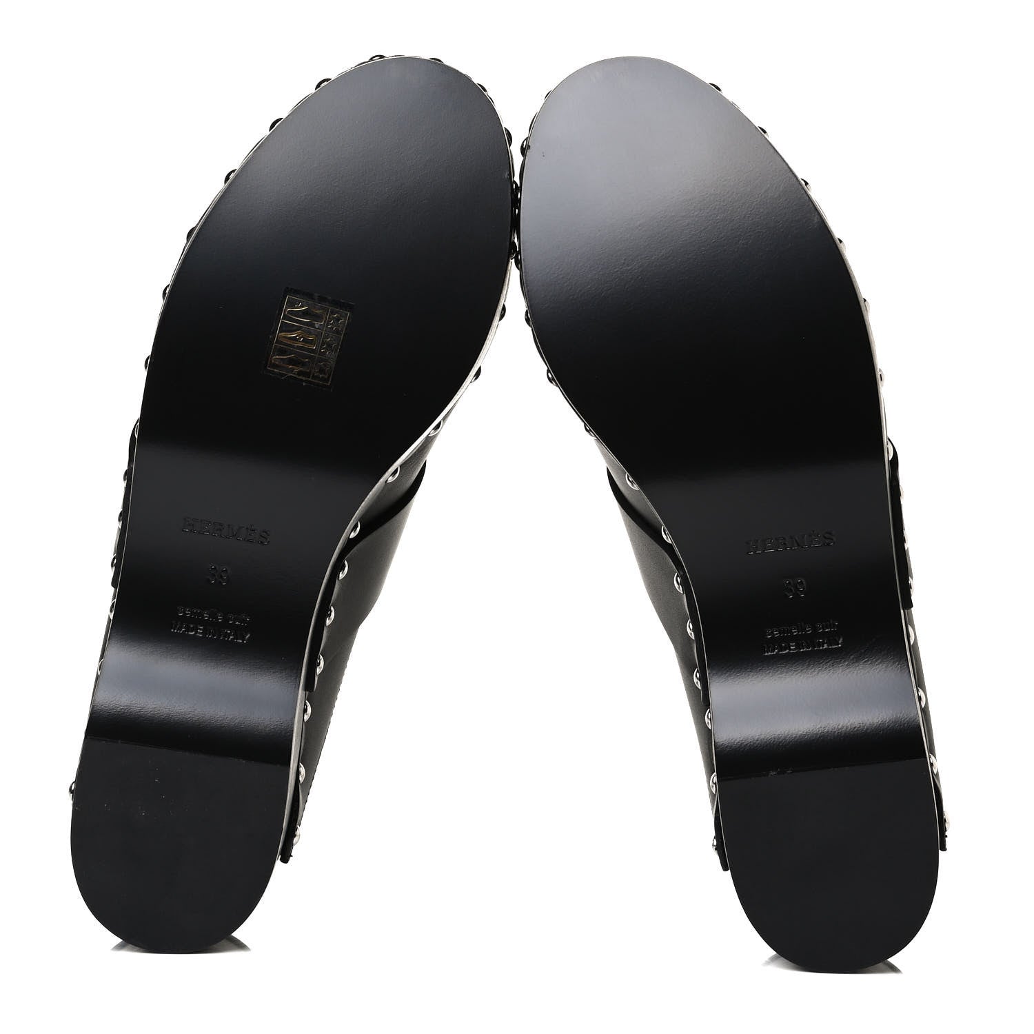 Hermes Calfskin Calya Mules 39 Black 7 of 12