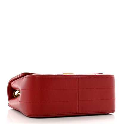 Saint Laurent Lambskin Matelasse Monogram Medium Vicky Chain Bag Rouge Eros 4 of 15