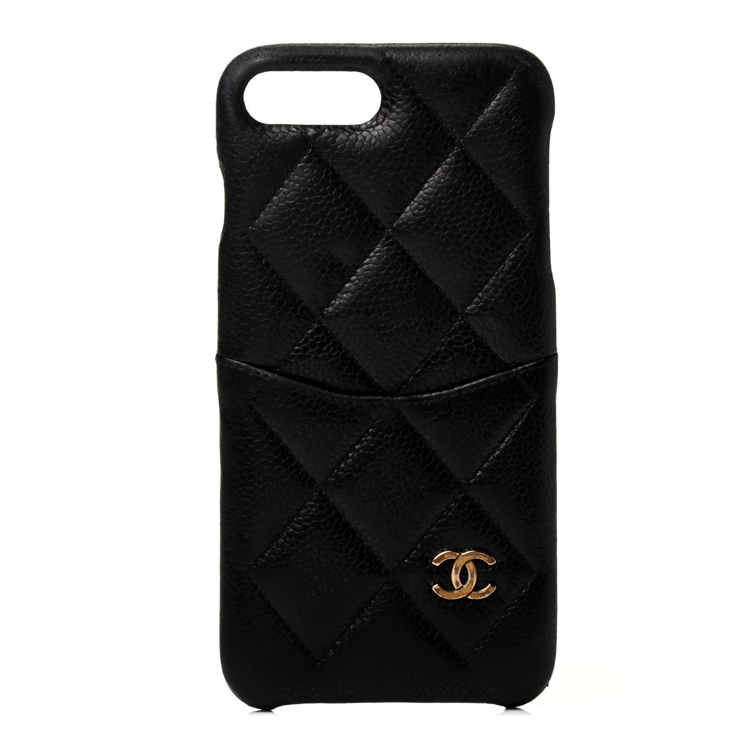Chanel Grained Lambskin Quilted iPhone 8 Plus Coco Tech Case Black 1 of 6