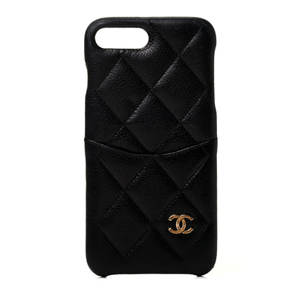 Chanel Grained Lambskin Quilted iPhone 8 Plus Coco Tech Case Black 1 of 6