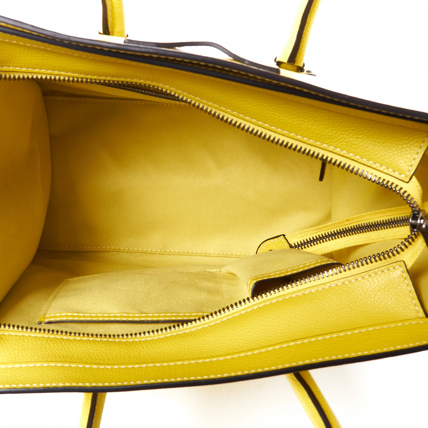 Drummed Calfskin Mini Luggage Citron