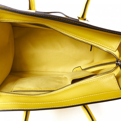 Celine Drummed Calfskin Mini Luggage Citron 7 of 9