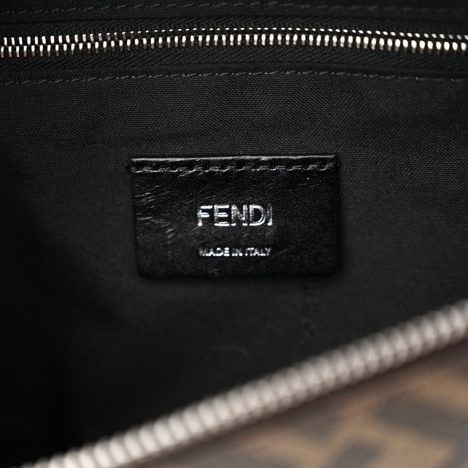 Fendi Glazed Fabric Vitello Cover FF 1974 Diagonal Bi-Color Belt Bag Tobacco Moro Sand Black 6 of 10