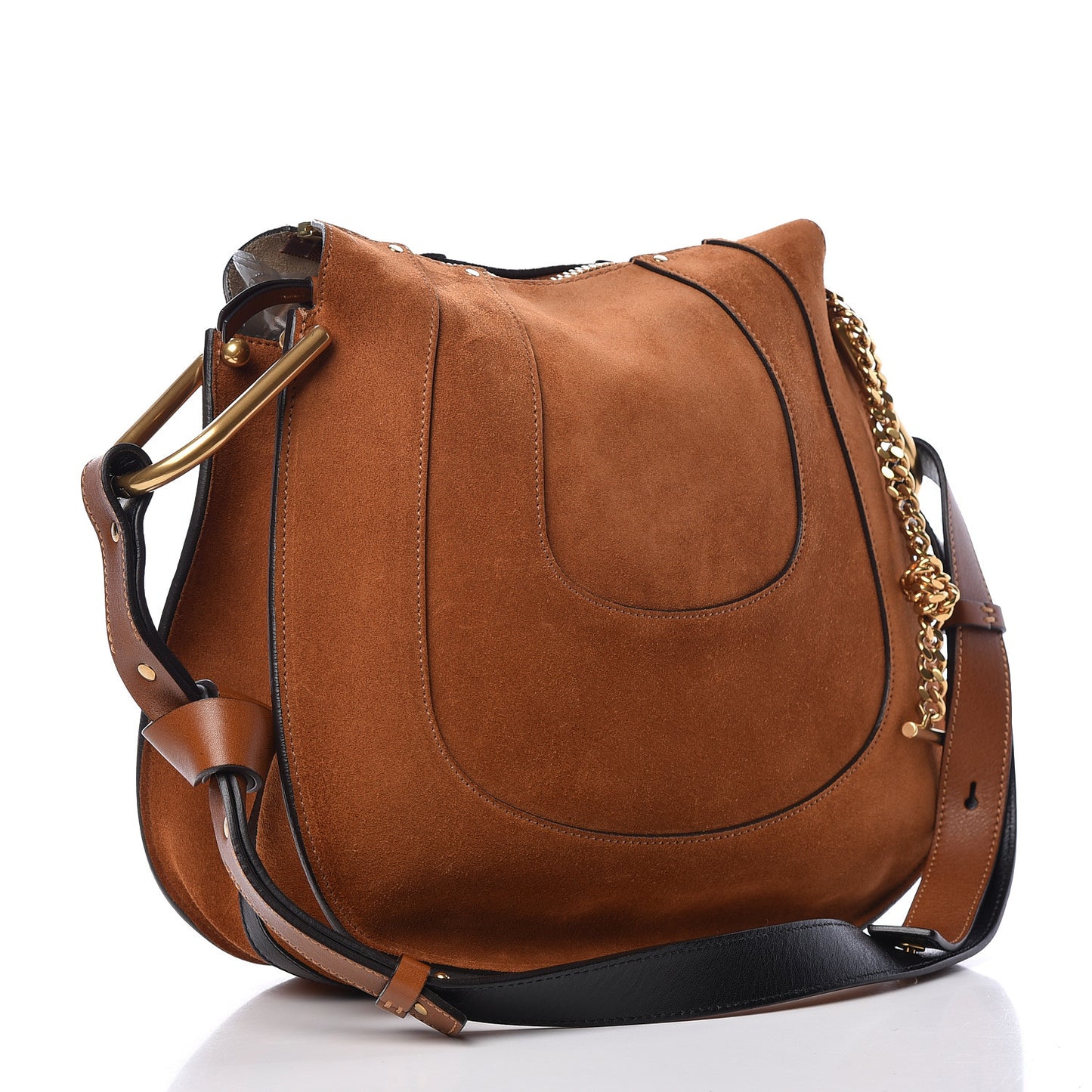 Suede Small Hayley Hobo Caramel