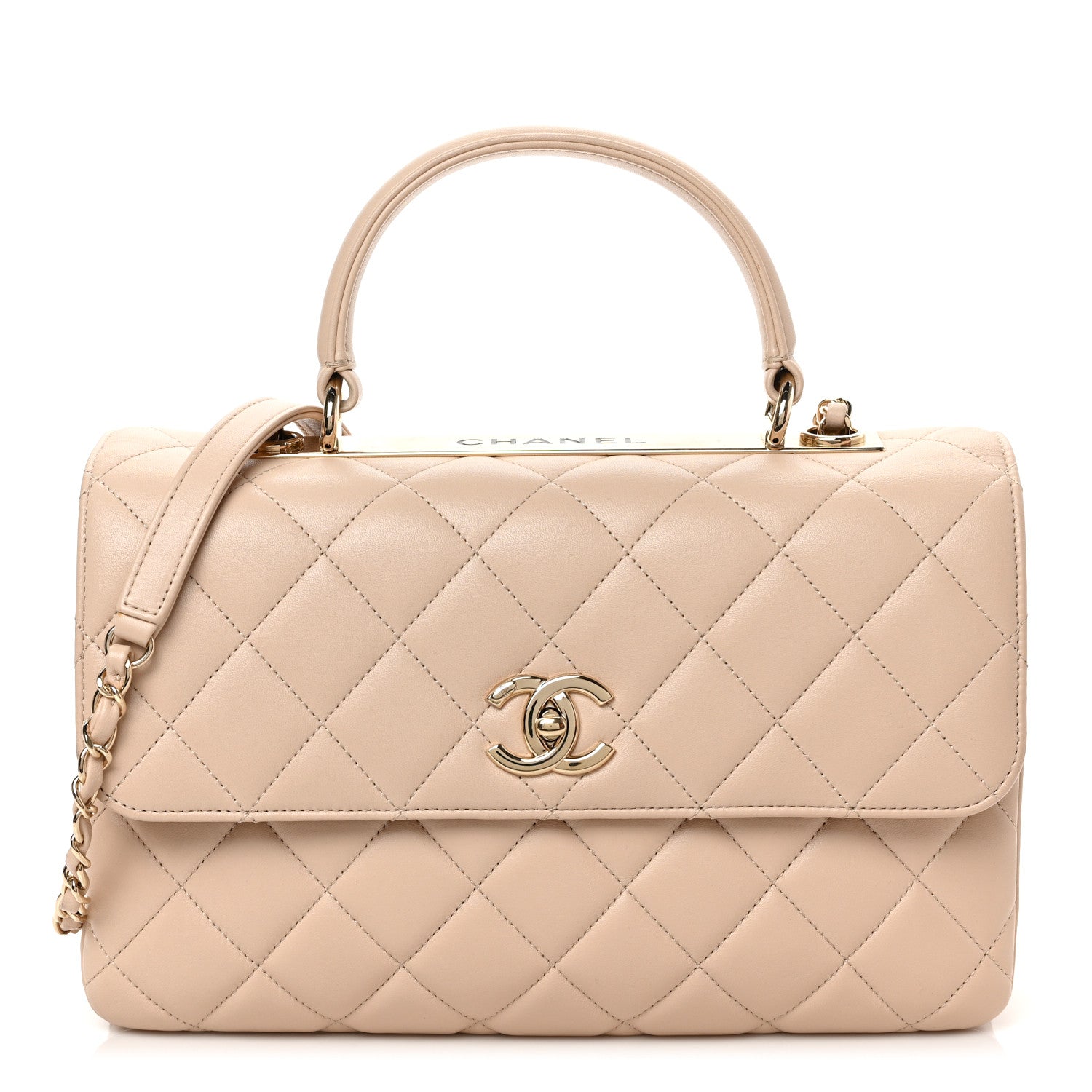 Chanel Lambskin Quilted Medium Trendy CC Flap Dual Handle Bag Beige 1 of 9