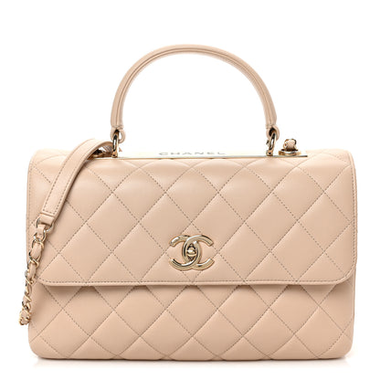 Chanel Lambskin Quilted Medium Trendy CC Flap Dual Handle Bag Beige 1 of 9