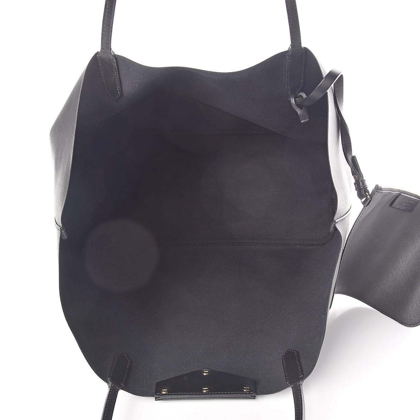 Textured Coated Canvas Bambi Print Large Antigona Tote Black