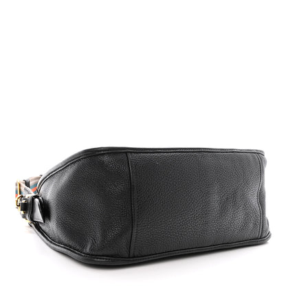 Prada Vitello Daino Zippered Messenger Hobo Black 4 of 18