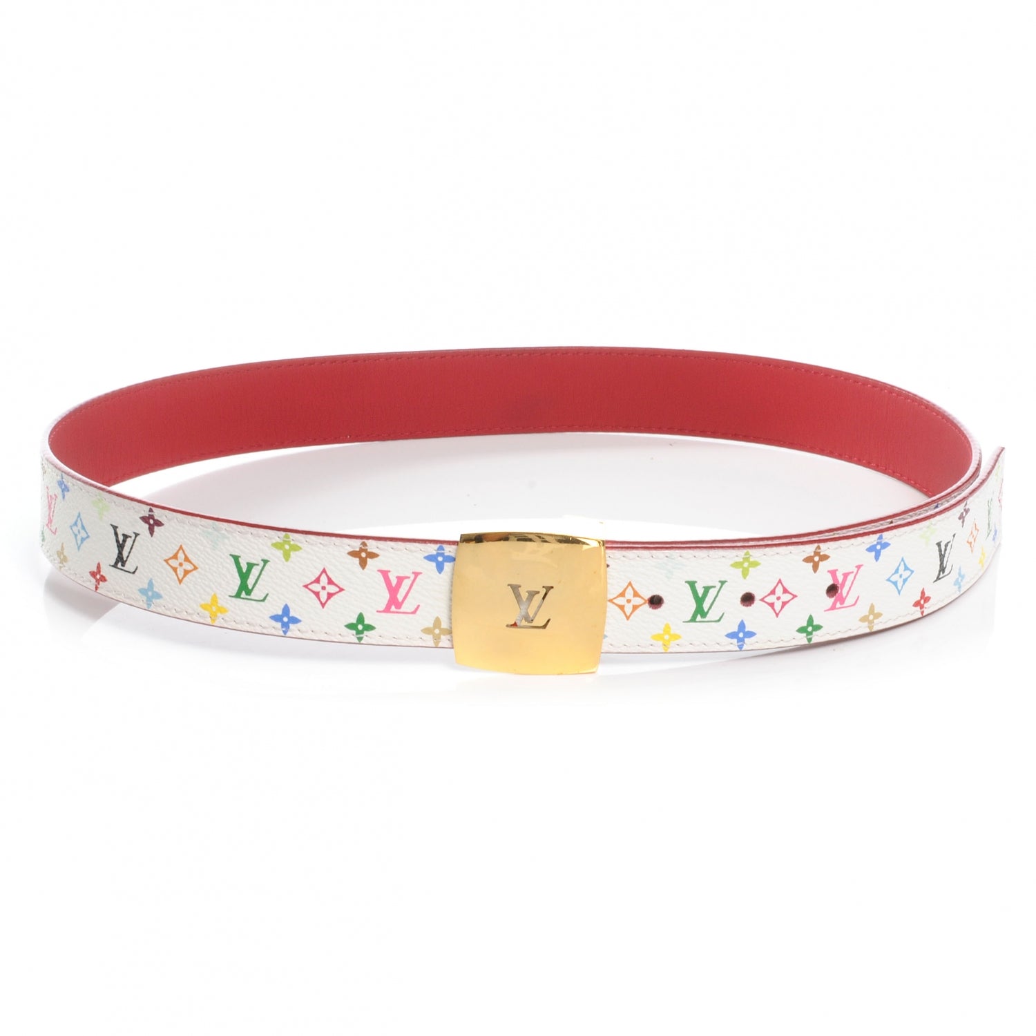 Louis Vuitton Monogram Multicolor LV Cut Reversible Belt 80 32 White 1 of 4