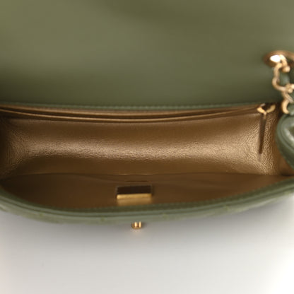 Chanel Lambskin Quilted Mini Rectangular Pearl Crush Flap Green 4 of 8