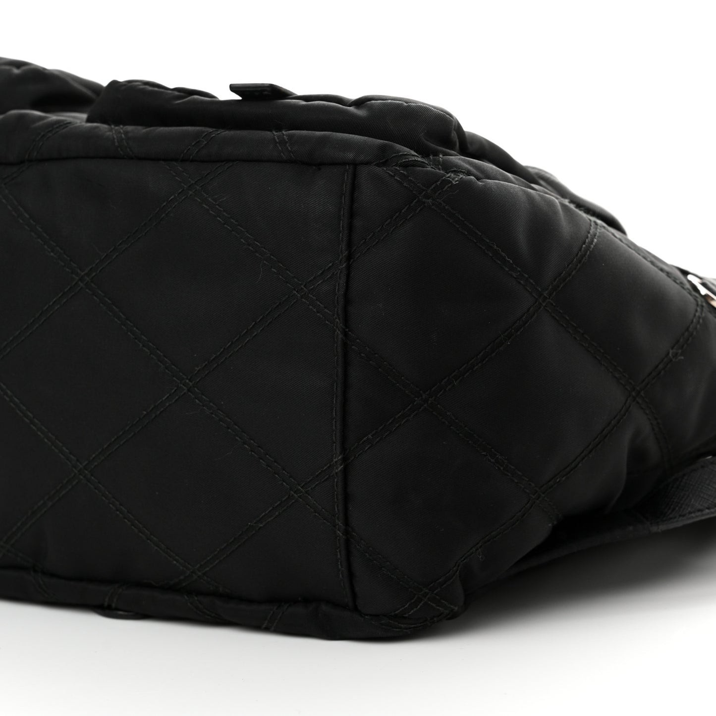 Tessuto Nylon Saffiano Vela Quilted Backpack Black