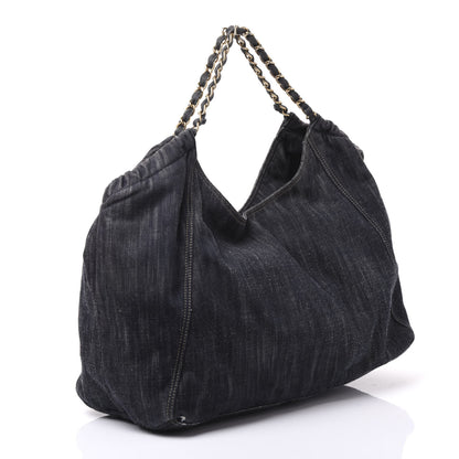 Chanel Denim XL Coco Cabas Tote Dark Blue 2 of 12