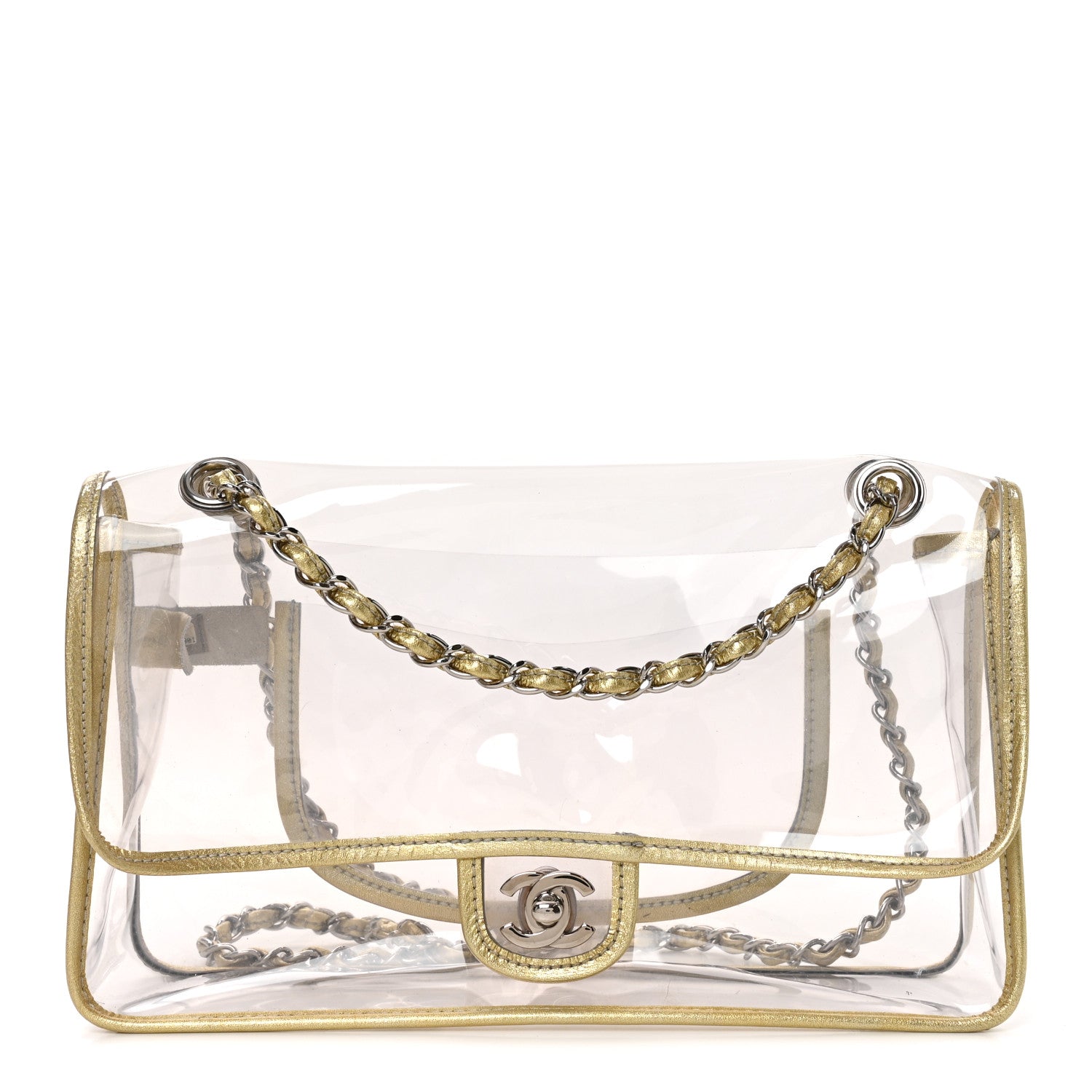 Chanel Metallic Lambskin PVC Medium Naked Flap Gold 1 of 9